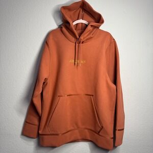 Nike Air Jordan Remastered Pullover Hoodie Men Lrge Dusty Peach Gold Logo Pocket